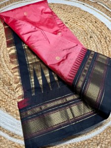 Exclusive Pure Silk Ilkal Saree – Korvai Temple Border & Body Butta Design