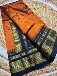 Exclusive Pure Silk Ilkal Saree – Korvai Temple Border & Body Butta Design