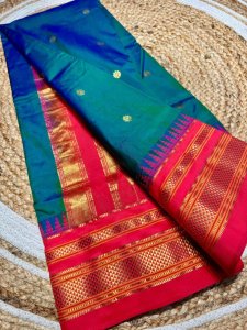 Exclusive Pure Silk Ilkal Saree – Korvai Temple Border & Body Butta Design