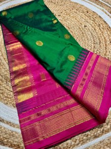 Exclusive Pure Silk Ilkal Saree – Korvai Temple Border & Body Butta Design