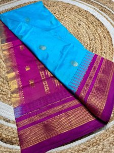 Exclusive Pure Silk Ilkal Saree – Korvai Temple Border & Body Butta Design