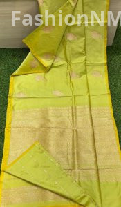 Pure Handloom Banarasi Silk Katan with Poth Butta