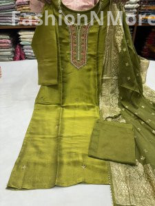 Premium Tissue Kurti & Silk Pant with Banarasi Dupatta
