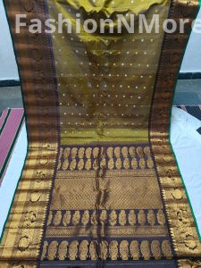 Pure Gadwal Silk Saree with Kanchi Border