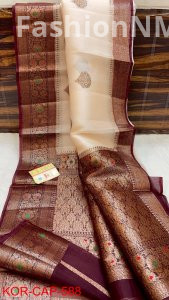 Pure Handloom Banarasi Kora Silk Saree