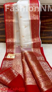 Pure Handloom Banarasi Kora Silk Saree