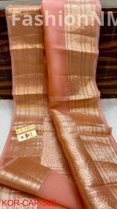 Pure Handloom Banarasi Kora Silk Saree