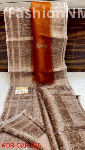 Pure Handloom Banarasi Kora Silk Saree