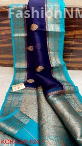 Pure Handloom Banarasi Kora Silk Saree