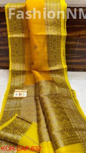 Pure Handloom Banarasi Kora Silk Saree