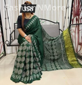 Ajrakh on Modal Silk Saree