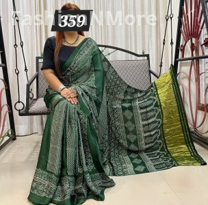 Ajrakh on Modal Silk Saree