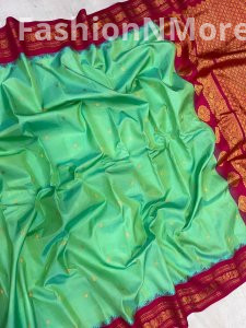 Pure Silk Small Border Gadwal Saree