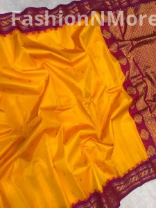 Pure Silk Small Border Gadwal Saree