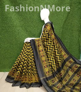 Pure Silk Handloom Twill Ikkat Pochampally Saree