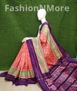 Pure Silk Handloom Twill Ikkat Pochampally Saree