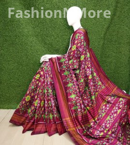 Pure Silk Handloom Twill Ikkat Pochampally Saree