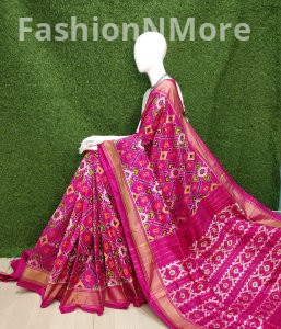 Pure Silk Handloom Twill Ikkat Pochampally Saree