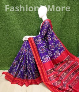 Pure Silk Handloom Twill Ikkat Pochampally Saree