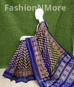 Pure Silk Handloom Twill Ikkat Pochampally Saree