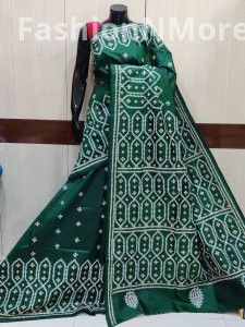 Gujrati Stitch on Pure Bangalore Silk Saree