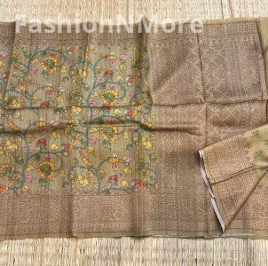 Exclusive Pure Handloom Banarasi Tussar Silk Saree