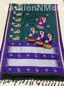 Elegant Khun Saree with intricate Naath Embroidery