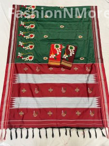 Elegant Khun Saree with intricate Naath Embroidery