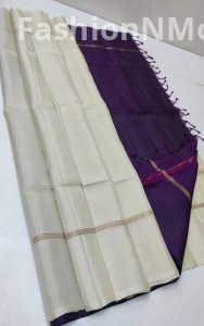 Pure Handloom Plain Kanchi Soft Silk Saree