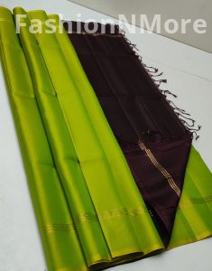 Pure Handloom Kanchi Soft Silk Plain Saree