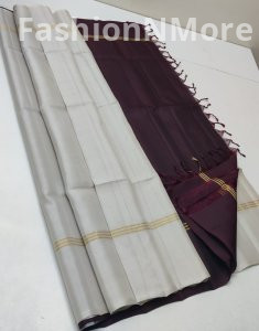 Pure Handloom Kanchi Soft Silk Plain Saree
