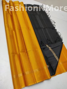 Pure Handloom Kanchi Soft Silk Plain Saree