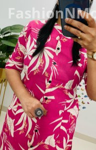 Jaipuri Digital Floral Print A-Line Kurti