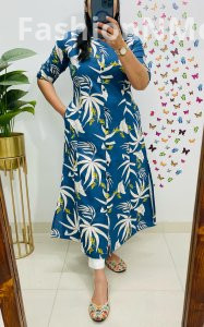 Jaipuri Digital Floral Print A-Line Kurti