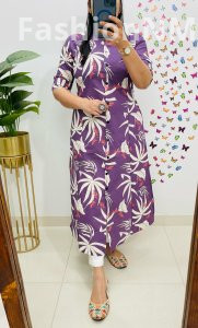 Jaipuri Digital Floral Print A-Line Kurti
