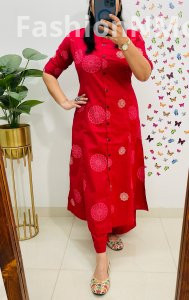 Famous Jaipuri Print A-Line Kurti Co-ord Set with Ankle-Length Pants