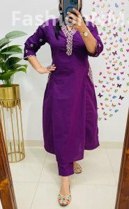 Elegant Ethnic Fine Cotton Embroidery Set