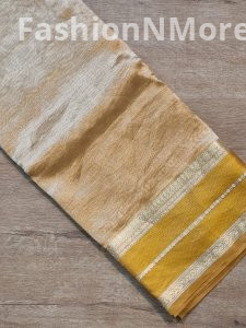 Exquisite Handwoven Pure Tissue Banarasi Saree with Zari Accents