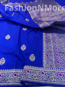 Pure Silk Handloom Double Katan Kadua Butta Sarees