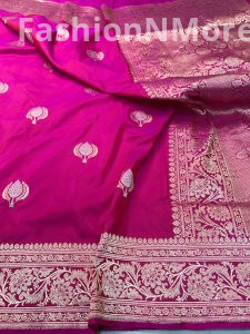 Pure Silk Handloom Double Katan Kadua Butta Sarees