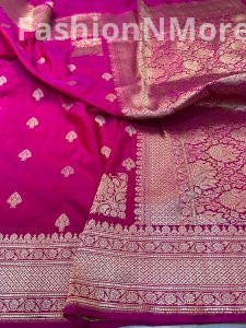Pure Silk Handloom Double Katan Kadua Butta Sarees