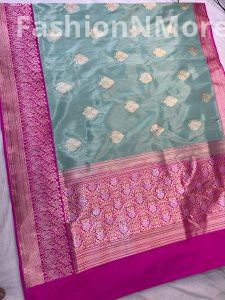 Pure Handloom Double Katan Tissue Silk Kadua Butta Sarees