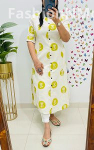 Jaipuri Digital Cotton Flax Print Kurta