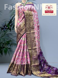 Exclusive Handloom Ikkat Patola Silk Saree with Kanchi Border
