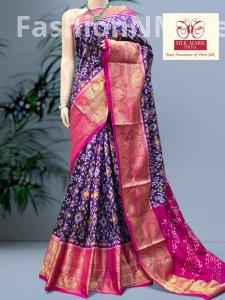 Exclusive Handloom Ikkat Patola Silk Saree with Kanchi Border