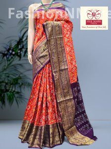 Exclusive Handloom Ikkat Patola Silk Saree with Kanchi Border
