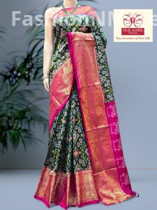 Exclusive Handloom Ikkat Patola Silk Saree with Kanchi Border