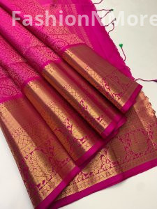 Pure Handloom Double Warp Bridal Jacquard Border Soft Silk Sarees