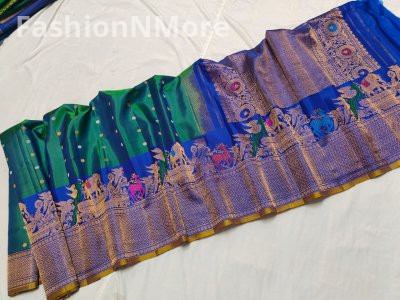 Pure Silk Handloom Meenakari Turing Border Gadwal Saree