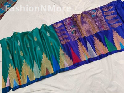 Pure Silk Handloom Saree Meenakari Turning Border Gadwal Saree